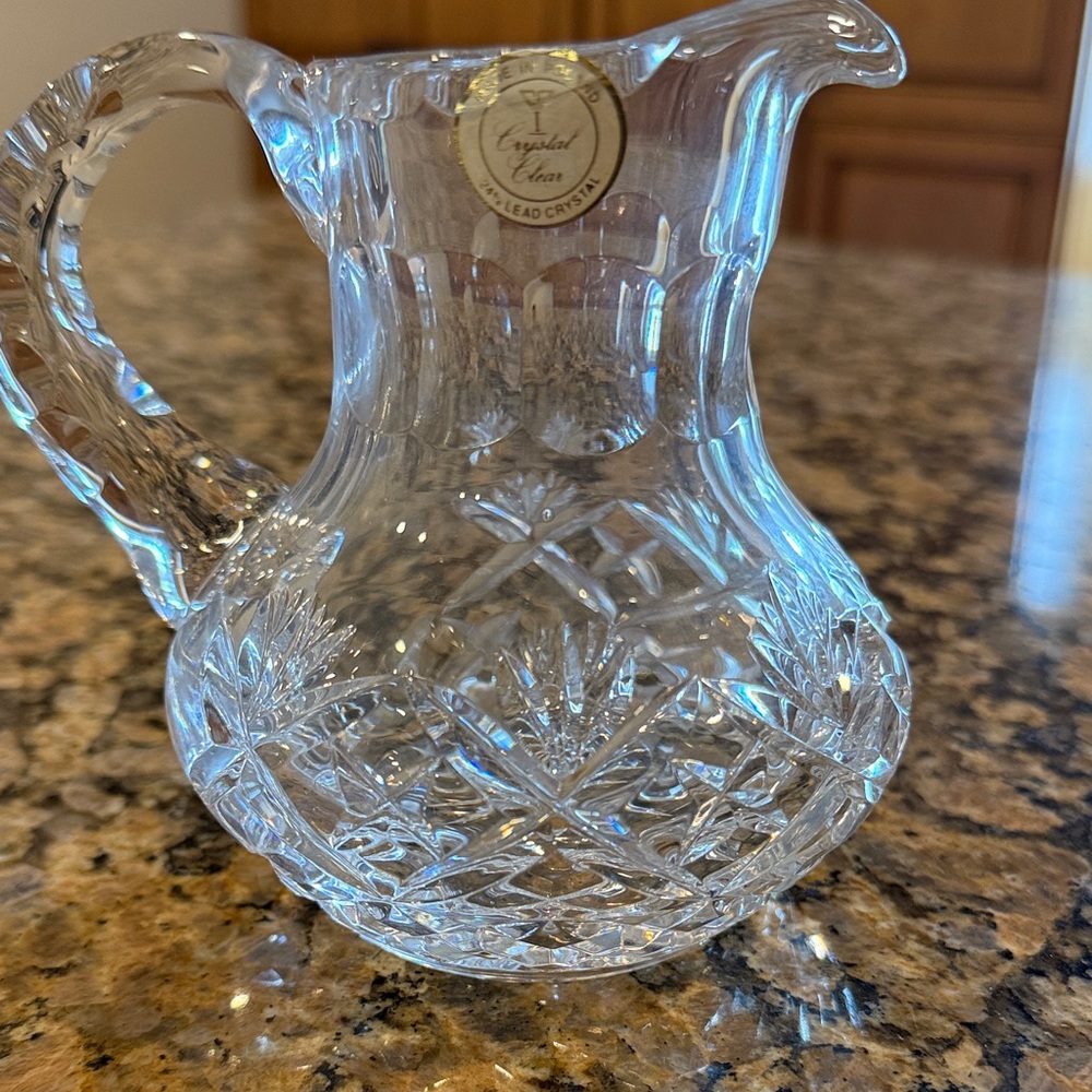 Crystal Clear Glass Pitcher 24% Lead Crystal Made in Poland